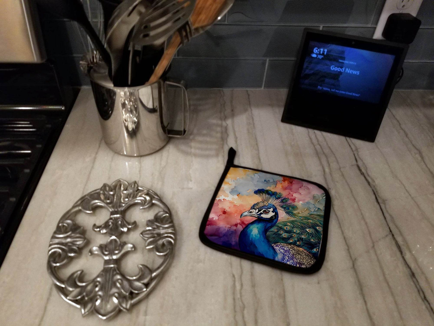 Peacock Pair of Pot Holders - Loft&Timber