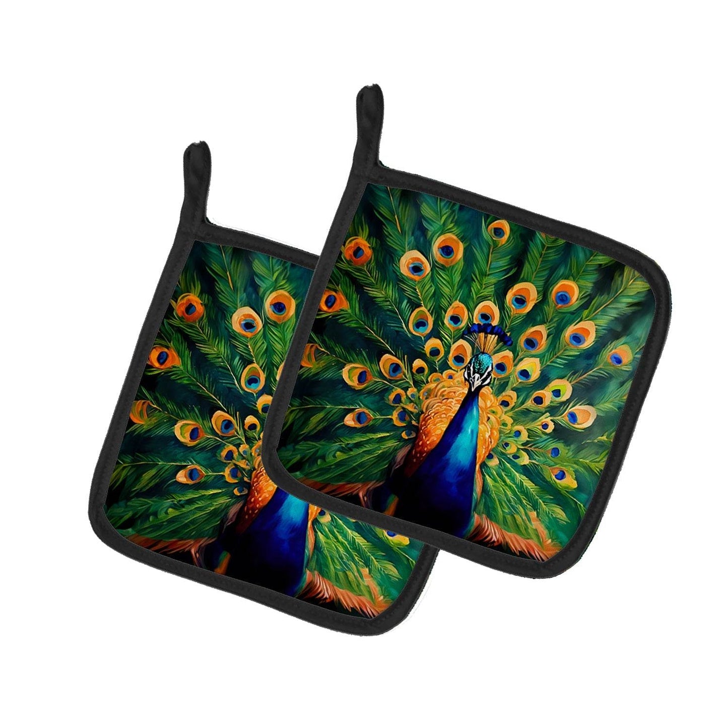 Peacock Pair of Pot Holders - Loft&Timber