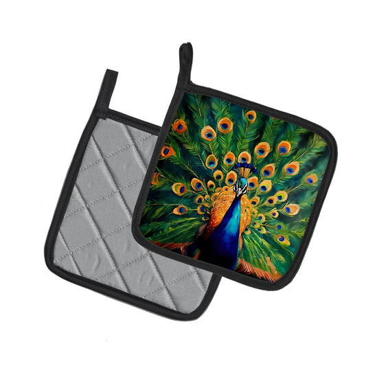 Peacock Pair of Pot Holders - Loft&Timber