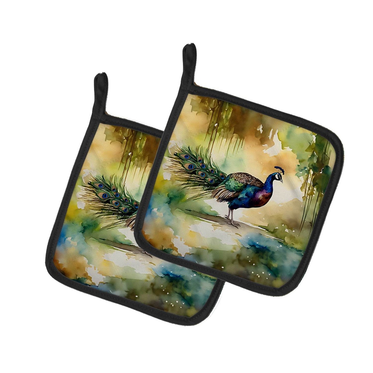 Peacock Pair of Pot Holders - Loft&Timber
