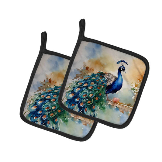 Peacock Pair of Pot Holders - Loft&Timber