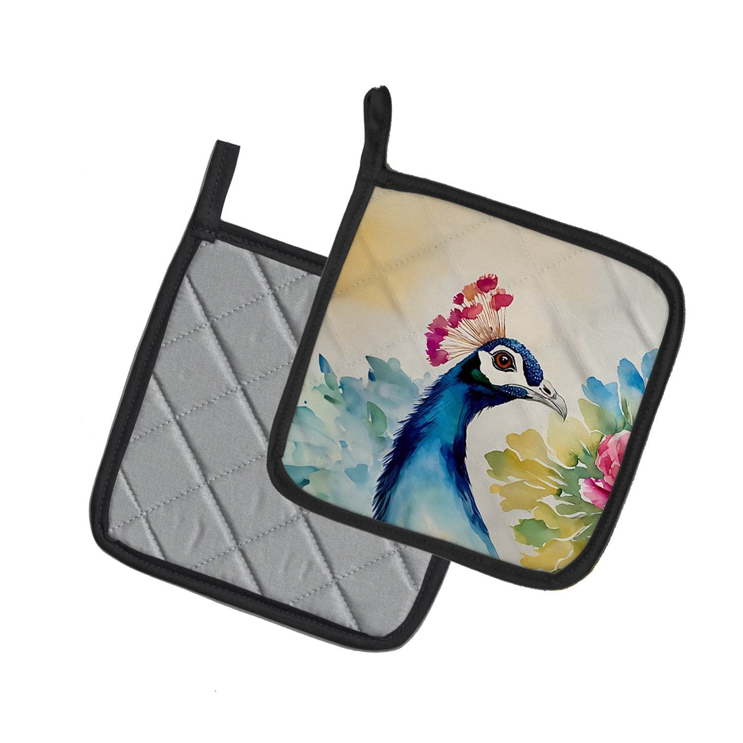 Peacock Pair of Pot Holders - Loft&Timber