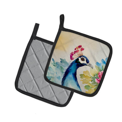 Peacock Pair of Pot Holders - Loft&Timber
