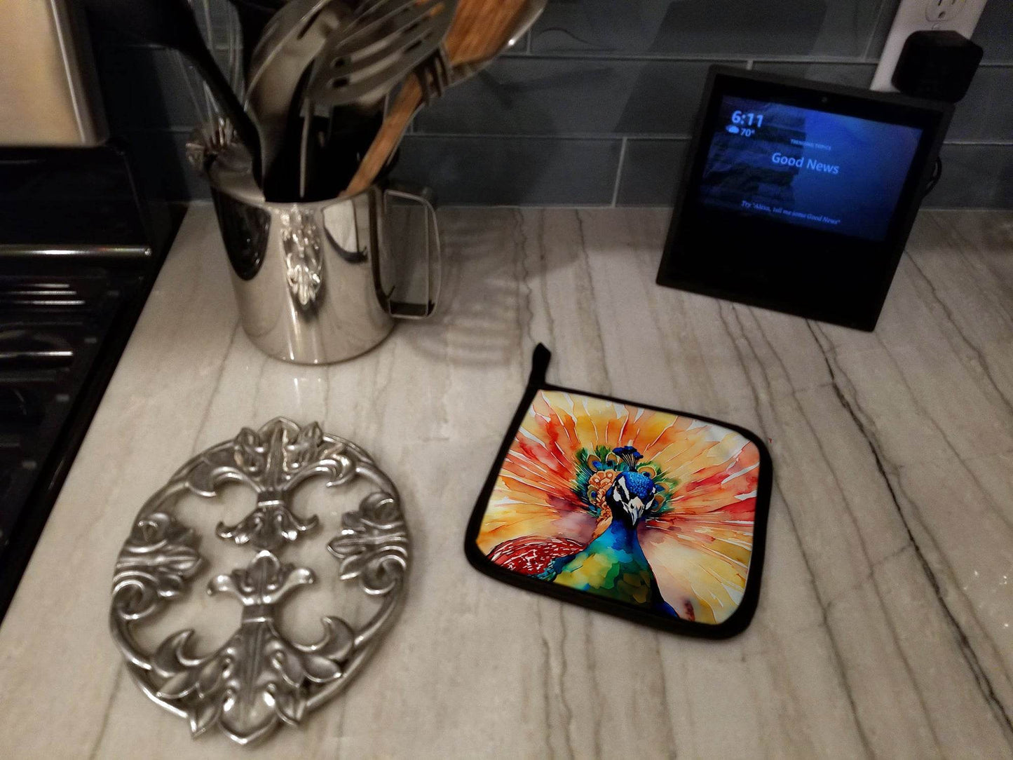 Peacock Pair of Pot Holders - Loft&Timber