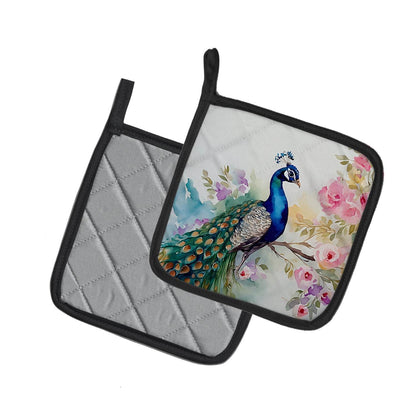 Peacock Pair of Pot Holders - Loft&Timber
