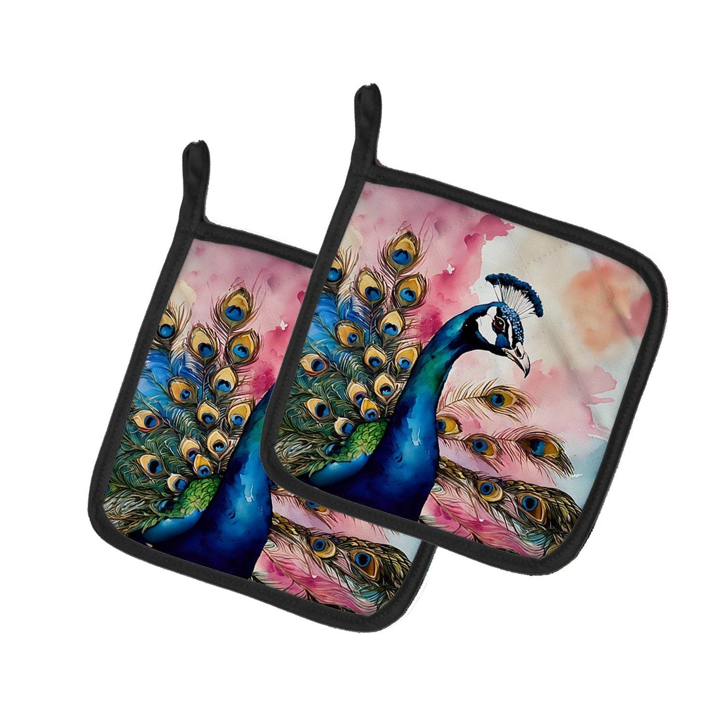 Peacock Pair of Pot Holders - Loft&Timber