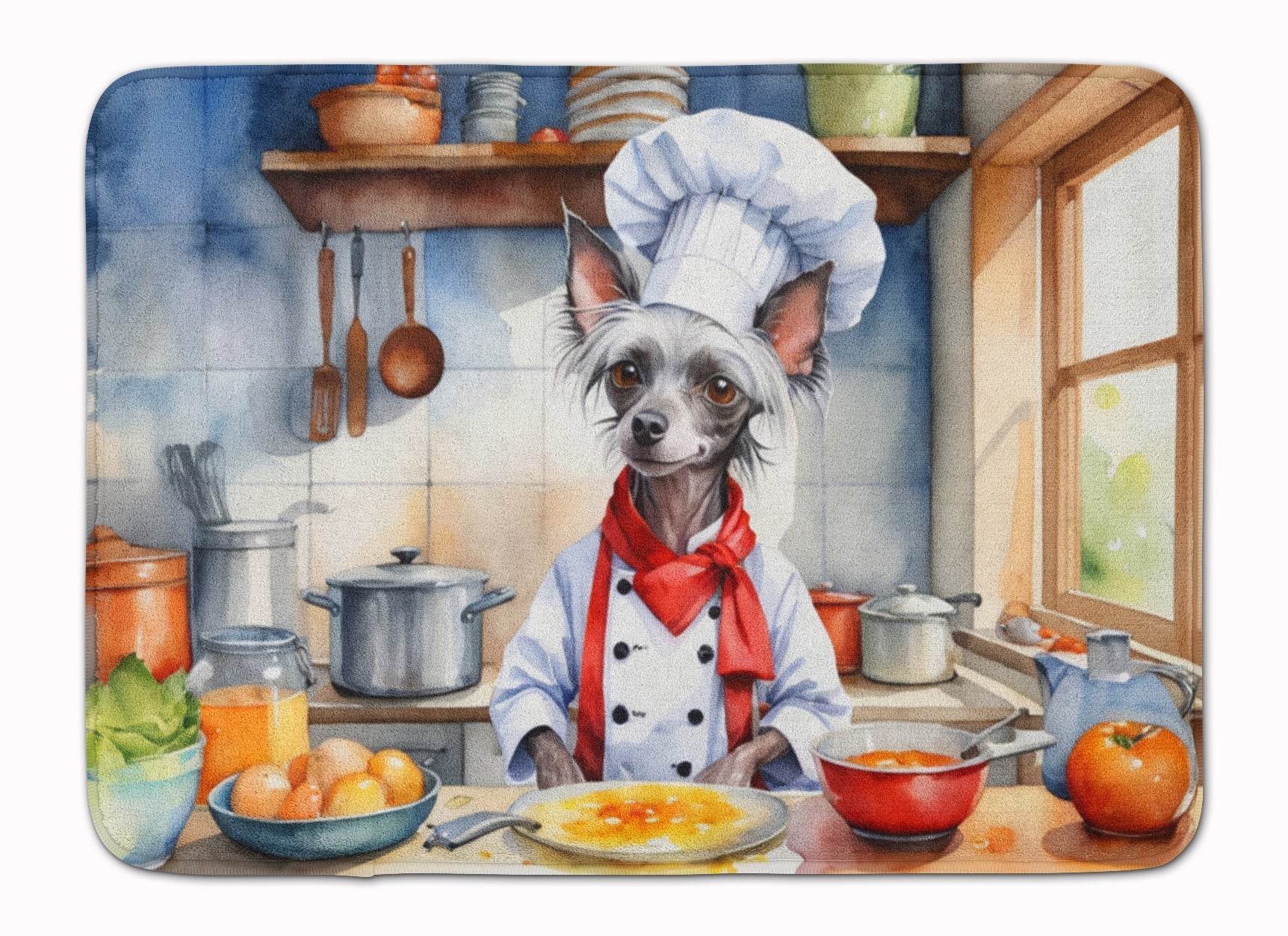 Chinese Crested The Chef Memory Foam Kitchen Mat - Loft&Timber