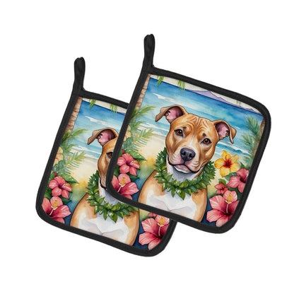 Pit Bull Terrier Luau Pair of Pot Holders - Loft&Timber