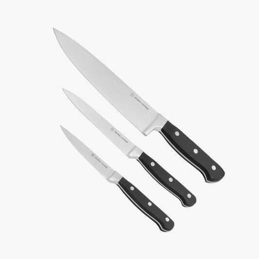 Superior 3-Piece Kitchen Knife Set- Black - Loft&Timber