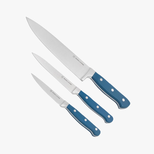 Superior 3-Piece Kitchen Knife Set- Royal Blue - Loft&Timber