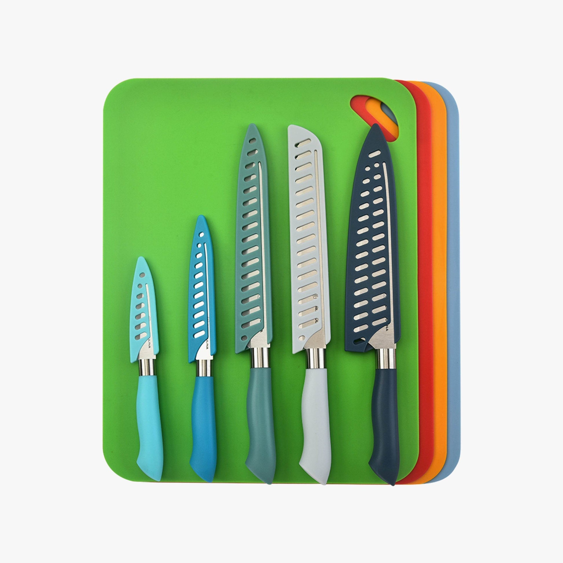 14-Piece Color-Coded Knife & Cutting Board Set - Loft&Timber