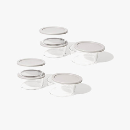 Glass Food Storage Containers - 12 Piece 4 Cup Set (6 Containers + 6 Lids) BPA-Free Lids - Loft&Timber