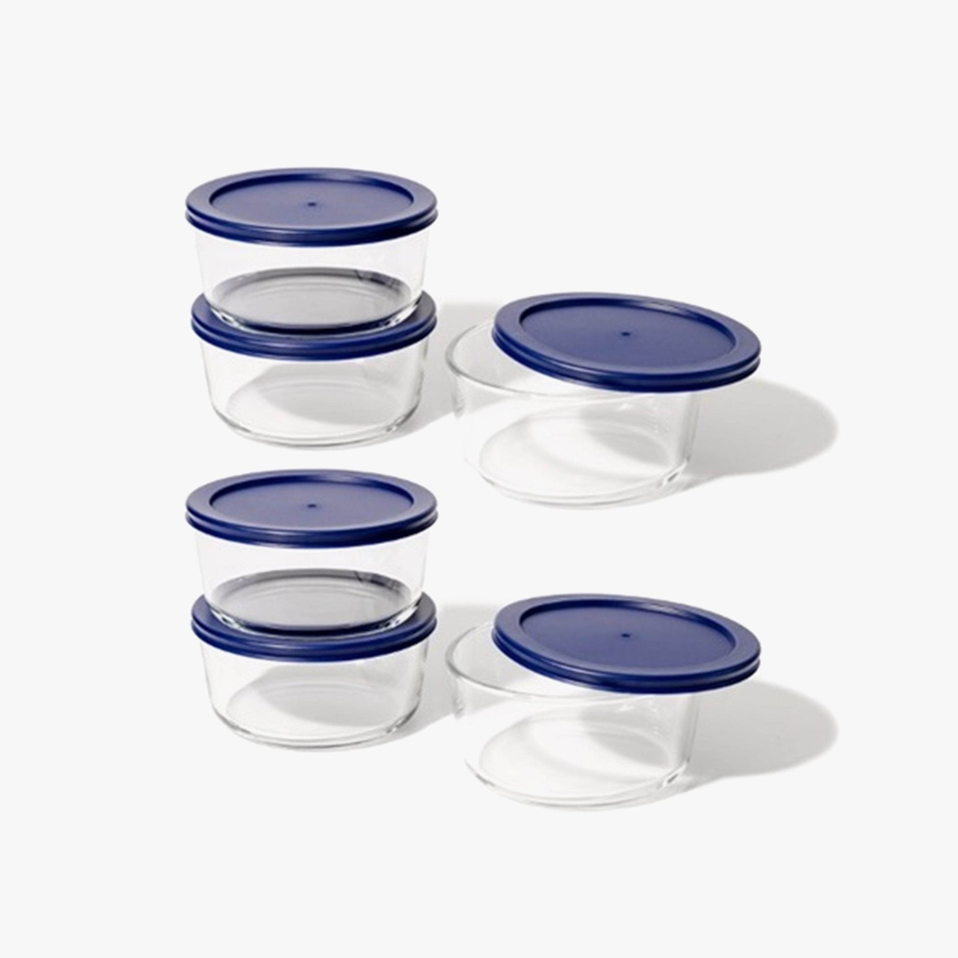 Glass Food Storage Containers - 12 Piece 4 Cup Set (6 Containers + 6 Lids) BPA-Free Lids - Loft&Timber