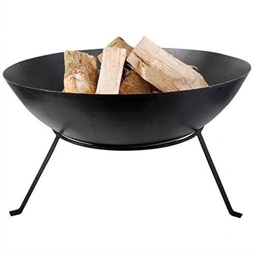 Black Cast Iron 23-inch Outdoor Fire Pit Bowl with Stand - Loft&Timber