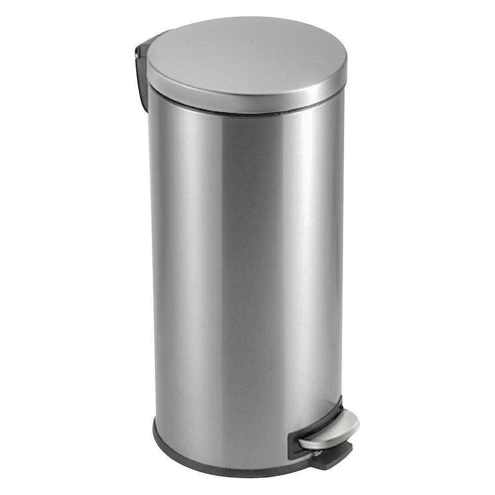8-Gallon Round Stainless Steel Step Trash Can Kitchen Bathroom Home Office - Loft&Timber