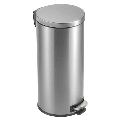 8-Gallon Round Stainless Steel Step Trash Can Kitchen Bathroom Home Office - Loft&Timber