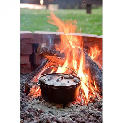 8-Quart Deep Seasoned Cast Iron Dutch Oven with Lid and Metal Handle - Loft&Timber