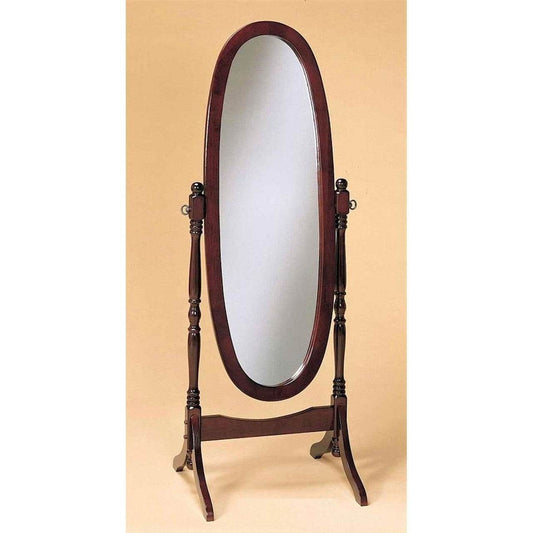 Oval Cheval Mirror Full Length Solid Wood Floor Mirror in Cherry - Loft&Timber