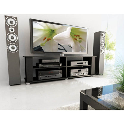 Modern Black TV Stand - Fits up to 68-inch TV - Loft&Timber
