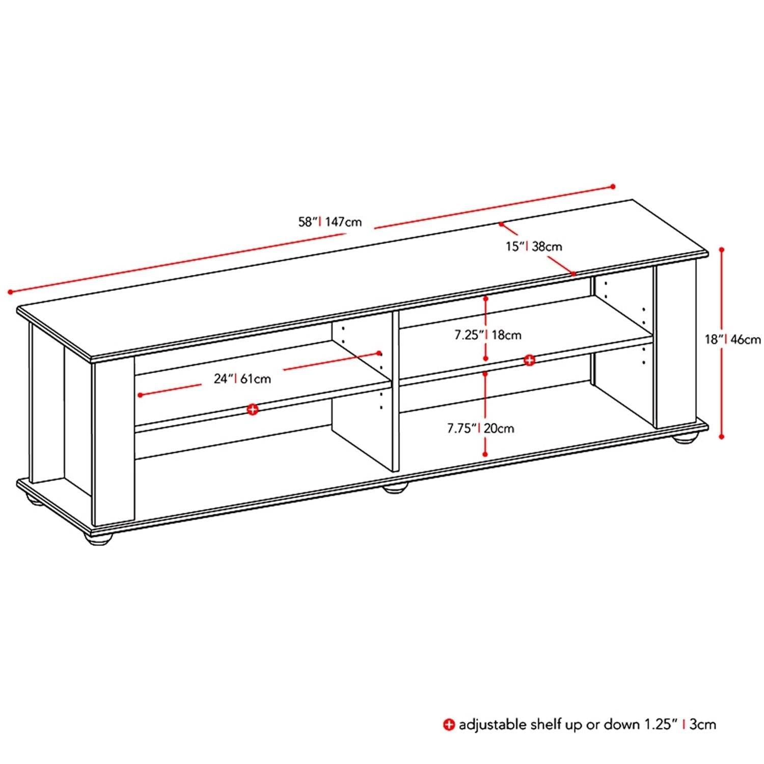 Modern Black TV Stand - Fits up to 68-inch TV - Loft&Timber
