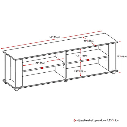 Modern Black TV Stand - Fits up to 68-inch TV - Loft&Timber
