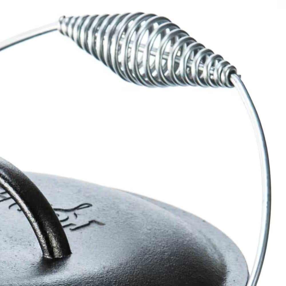 5-Quart Seasoned Cast Iron Dutch Oven with Lid and Spiral Wire Handle-2