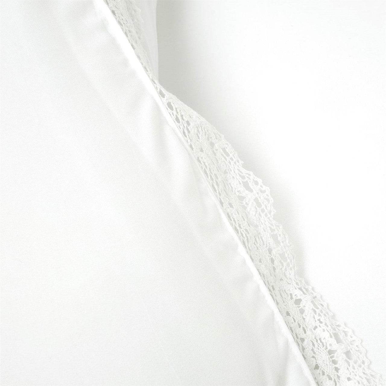 Full/Queen size White 5-Piece Lightweight Comforter Set with Lace Trim - Loft&Timber