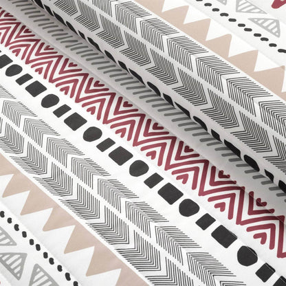 Full/Queen Lightweight Rustic Red Chevron Stripe Reversible 3 Piece Quilt Set - Loft&Timber