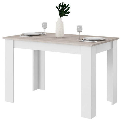 47-inch Kitchen Dining Table or Computer Desk in White Light Grey Wood Finish - Loft&Timber