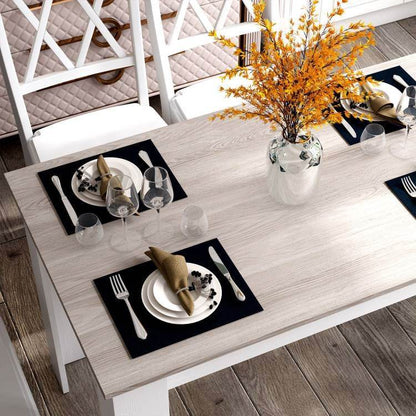 47-inch Kitchen Dining Table or Computer Desk in White Light Grey Wood Finish - Loft&Timber