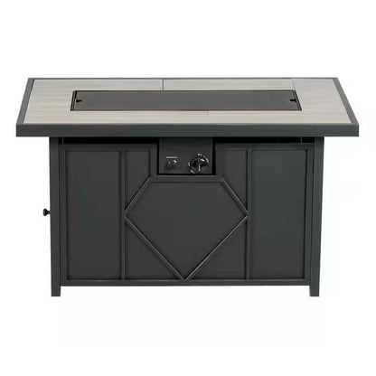 42-inch Outdoor Propane Gas Fire Pit Patio Table with Blue Fire Glass - Loft&Timber