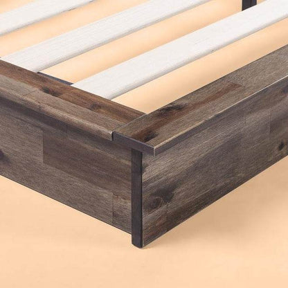 Full size Farmhouse Wood Industrial Low Profile Platform Bed Frame - Loft&Timber
