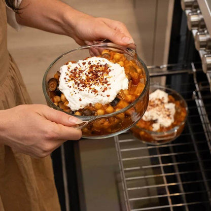 Set of 2 - 1-Quart Glass Dutch Oven Casserole Bakeware Baking Dishes with Lids - Loft&Timber