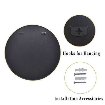 Round 30-inch Circular Bathroom Wall Mirror with Gold Frame - Loft&Timber