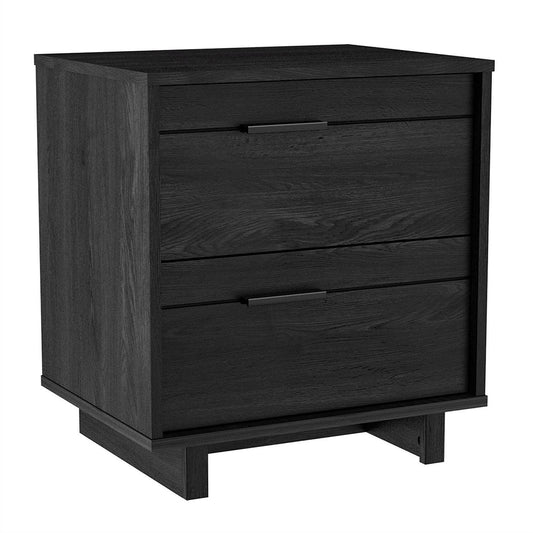 Modern Bedroom Nightstand in Grey Black Wood Finish - Loft&Timber