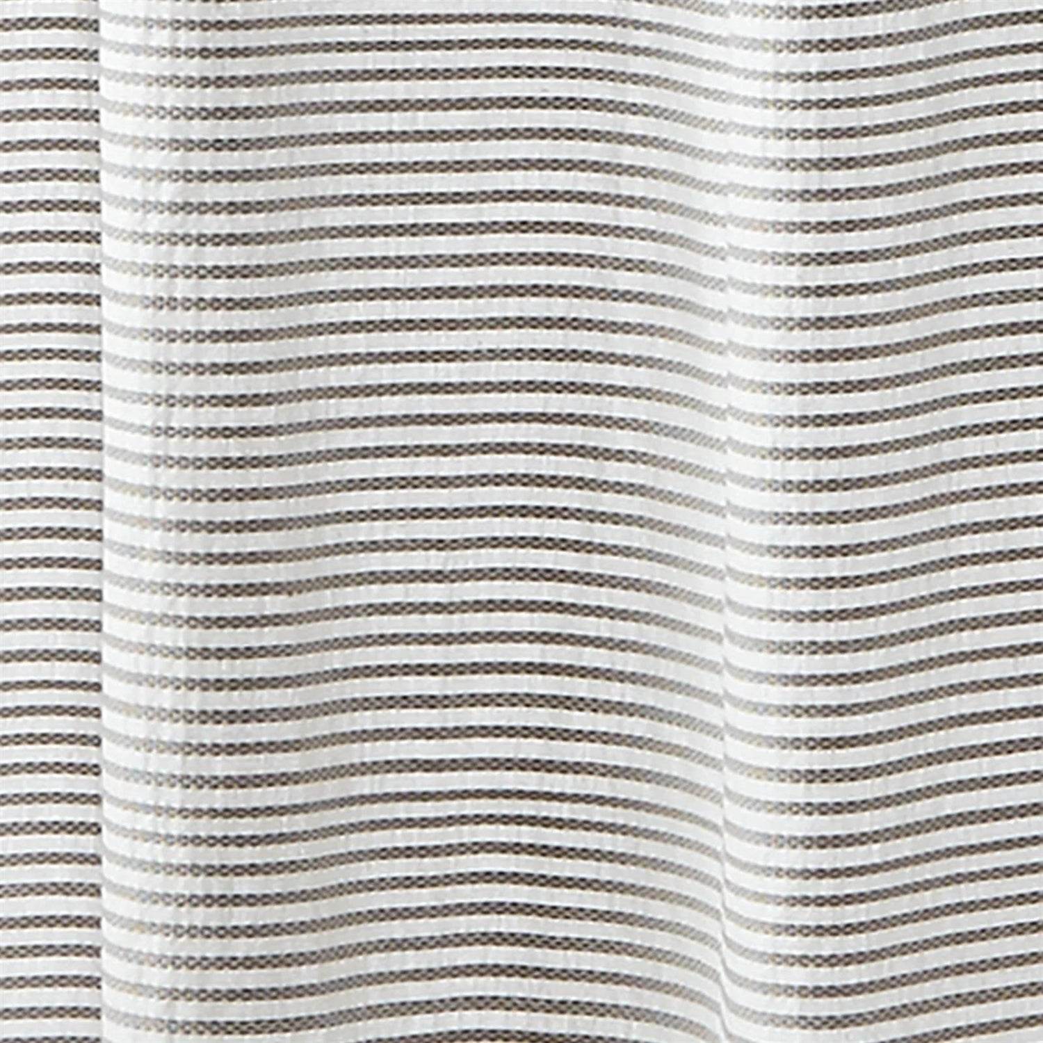 72-inch Grey and White Stripes Cotton Shower Curtain with Tassels - Loft&Timber