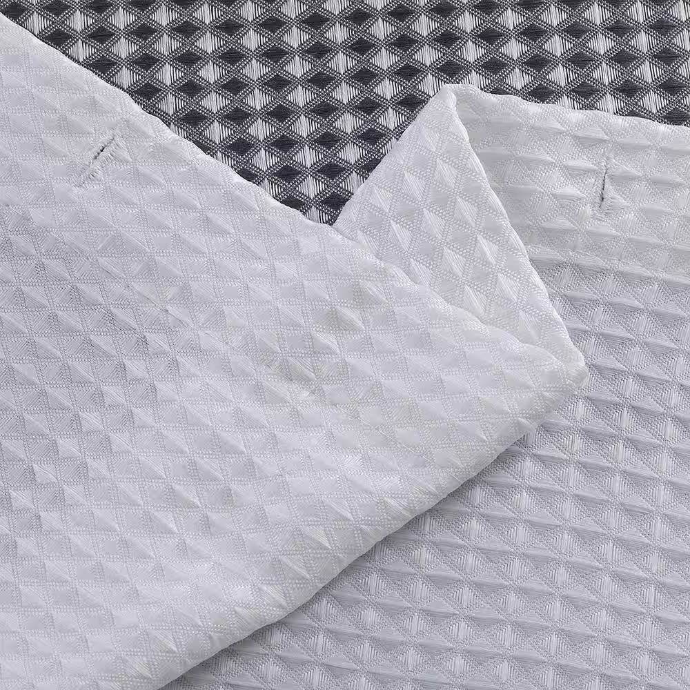 72-inch Grey White Striped Luxurious Textured Polyester Fabric Shower Curtain - Loft&Timber