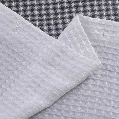 72-inch Grey White Striped Luxurious Textured Polyester Fabric Shower Curtain - Loft&Timber