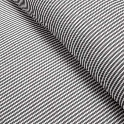 Full/Queen Grey White Stripe Ruffle Reversible 3 Piece Comforter Set - Loft&Timber