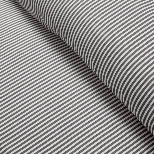 Full/Queen Grey White Stripe Ruffle Reversible 3 Piece Comforter Set - Loft&Timber