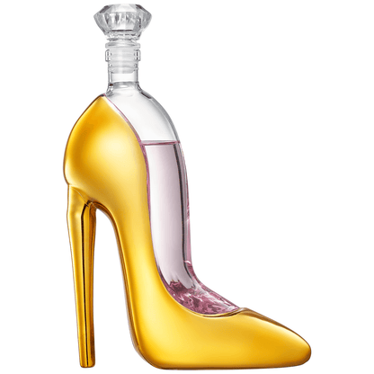 Gold Heel Stiletto High Heels Shape Decanter Whiskey and Wine Decanter with Stopper - High Heel Decanter for Wine Liquor Bourbon Tequila, Elegant Decanter Gifts for Women - Copyright Design - Loft&Timber
