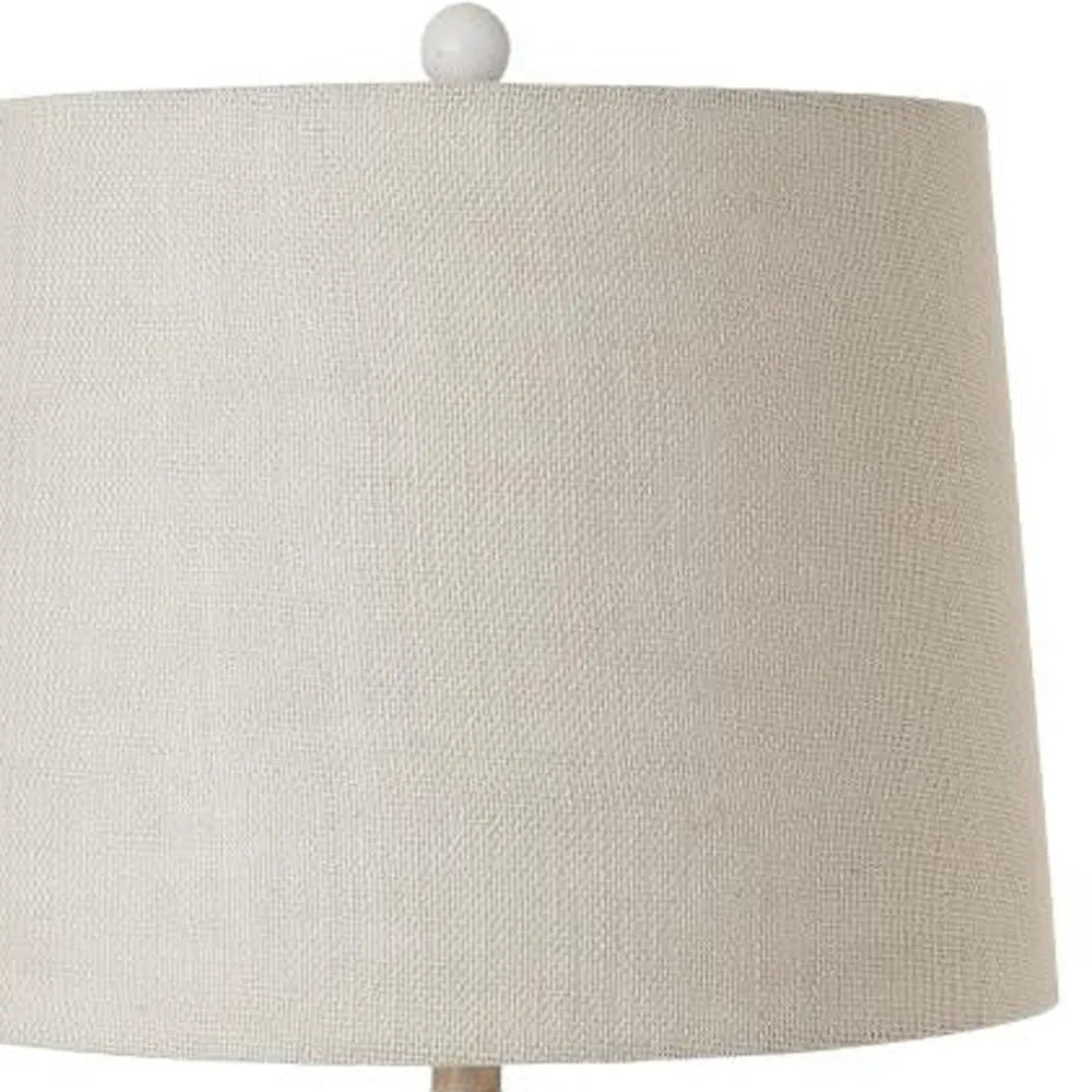 HMS Set of Two 27" Novelty Table Lamps Natural White and Blue Coastal Style with Off-White Empire Shade - Loft&Timber
