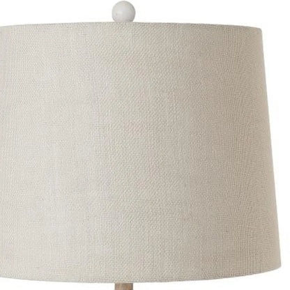 HMS Set of Two 27" Novelty Table Lamps Natural White and Blue Coastal Style with Off-White Empire Shade - Loft&Timber