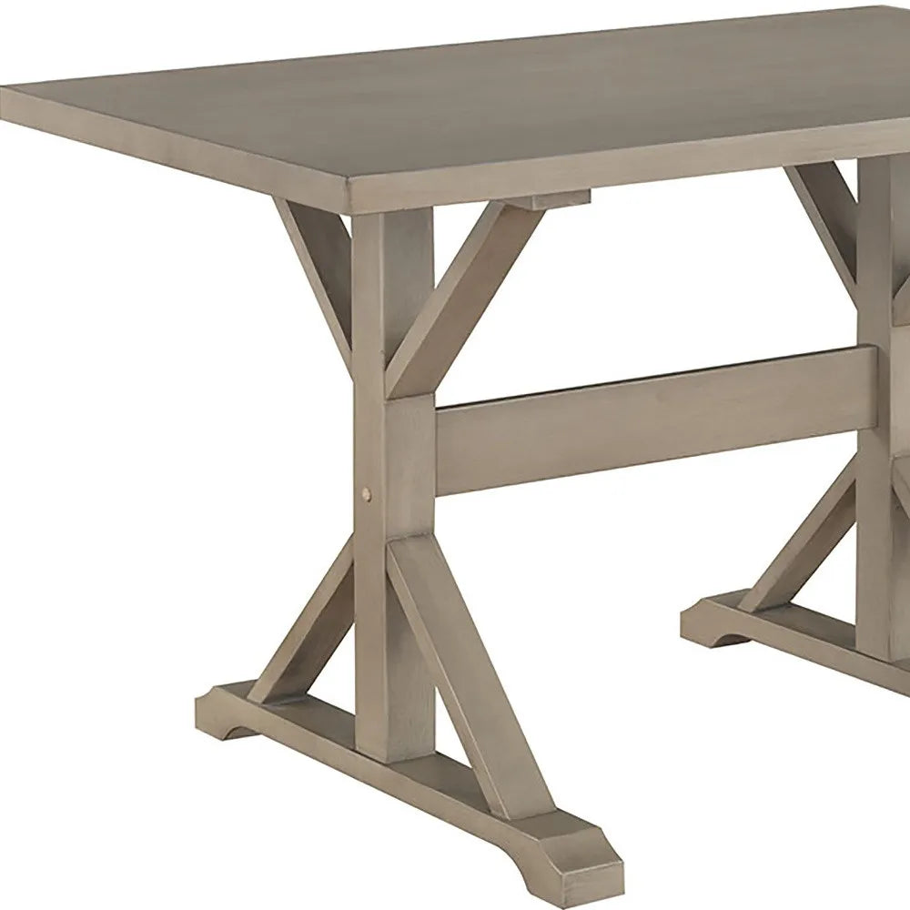 HMS 48" Gray Solid Wood Trestle Desk - Loft&Timber