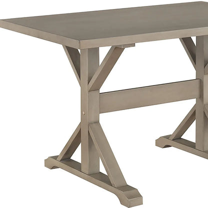 HMS 48" Gray Solid Wood Trestle Desk - Loft&Timber