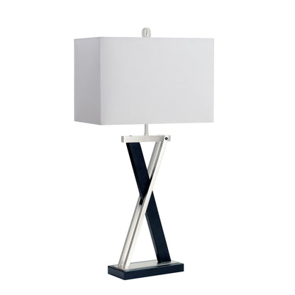 HMS Set of Two 29" Nordic Design Black Metal LED Table Lamps with White Shade - Loft&Timber