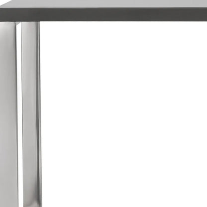 HMS 47" Gray and Silver Wood and Stainless Steel Sled Computer Desk - Loft&Timber