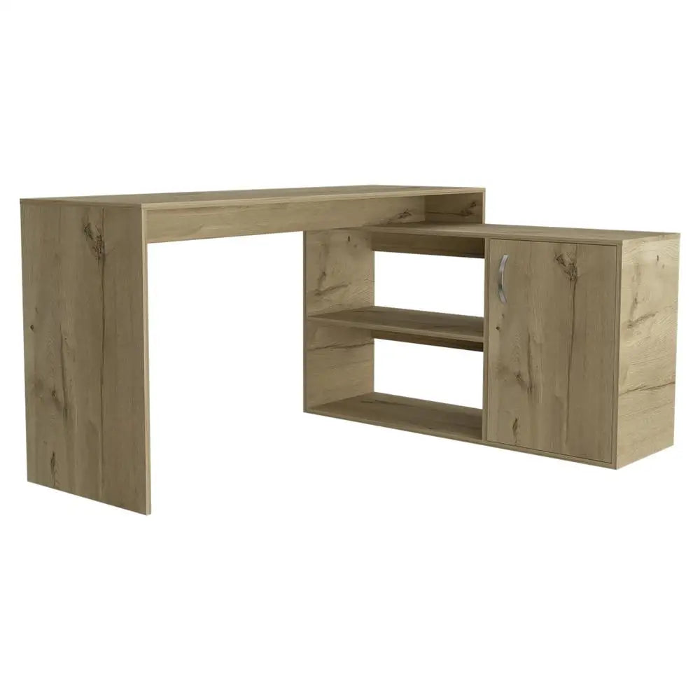 HMS 60" Natural L-Shaped Computer Desk - Loft&Timber