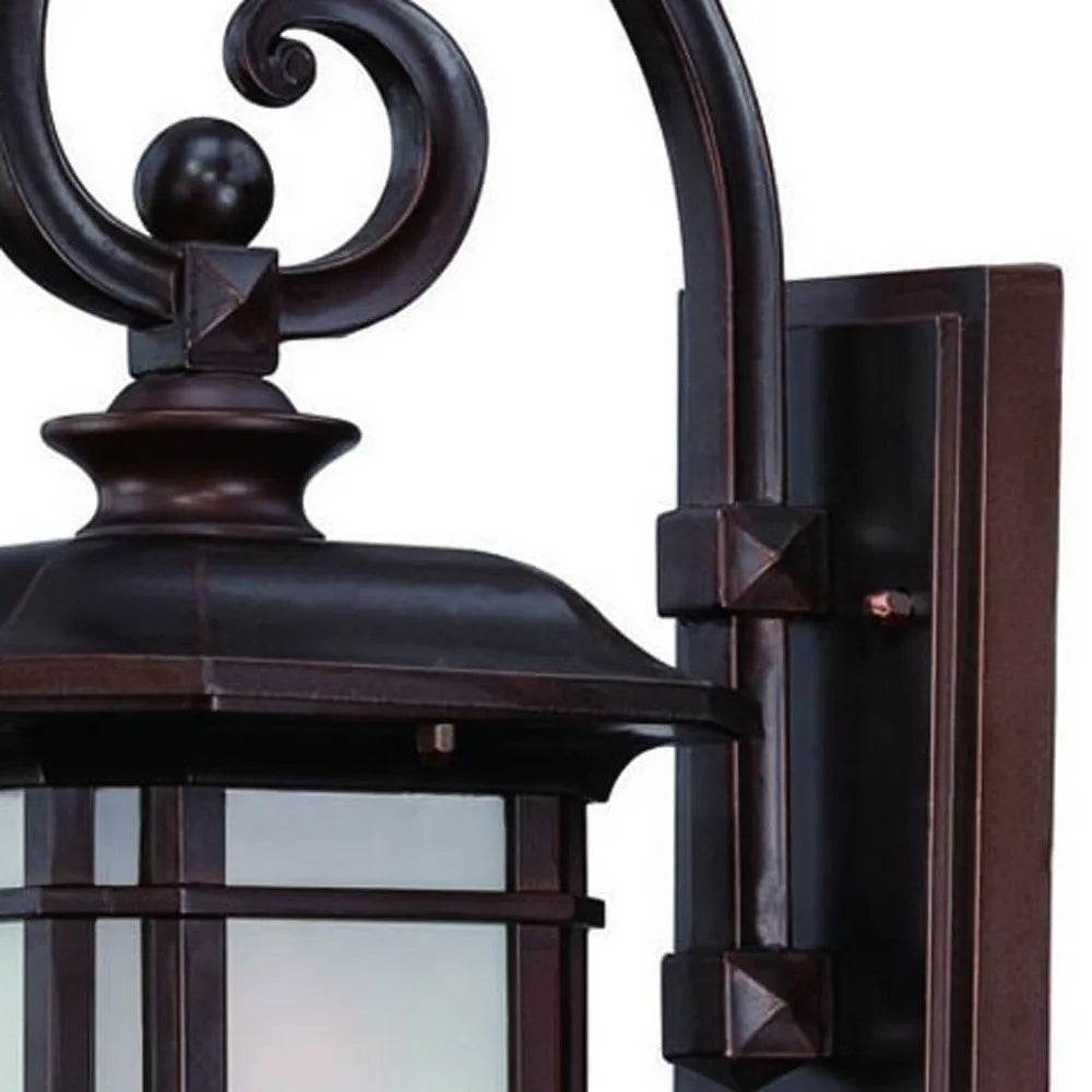 HMS Antique Bronze Frosted Linen Glass Lantern Wall Light - Loft&Timber