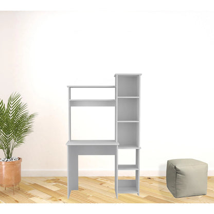 HMS 40" White Computer Desk with Shelfs - Loft&Timber